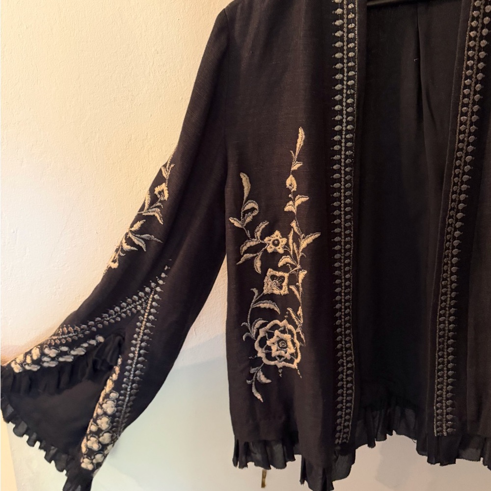Free People dark blue Embroidered Jacket - Picture 2 of 7